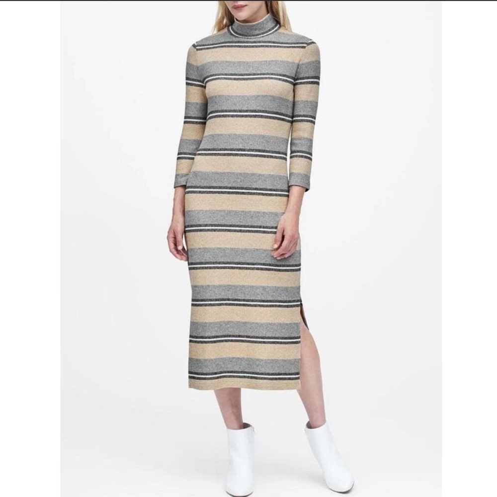 Banana Republic Size XS Stripe
Luxespun Turtleneck Dress